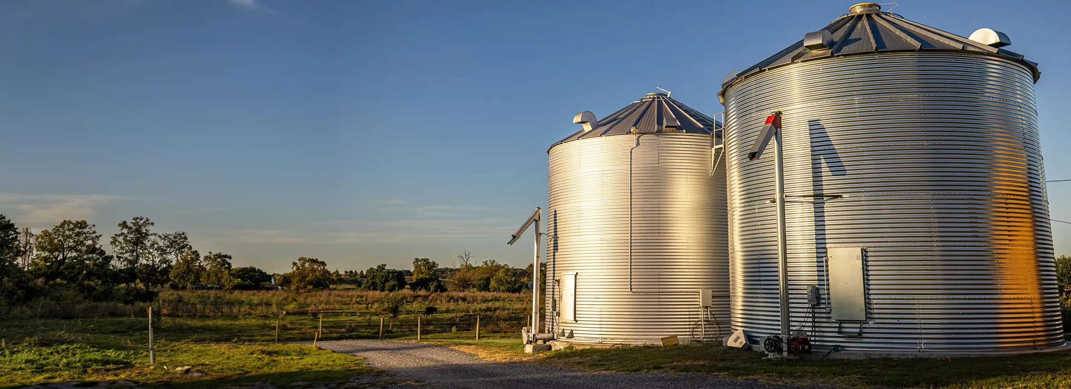 2 grain silos